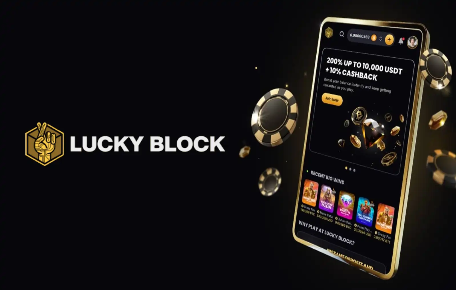 LuckyBlock Casino App-schermafbeelding